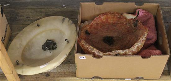 Marbled glass shade